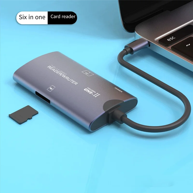 AAAEL-High-Speed Multi-Function CF Card Reader Type-C (TF+CF) TF Aluminum Alloy Computer Mobile Phone Two-In-One Card Reader