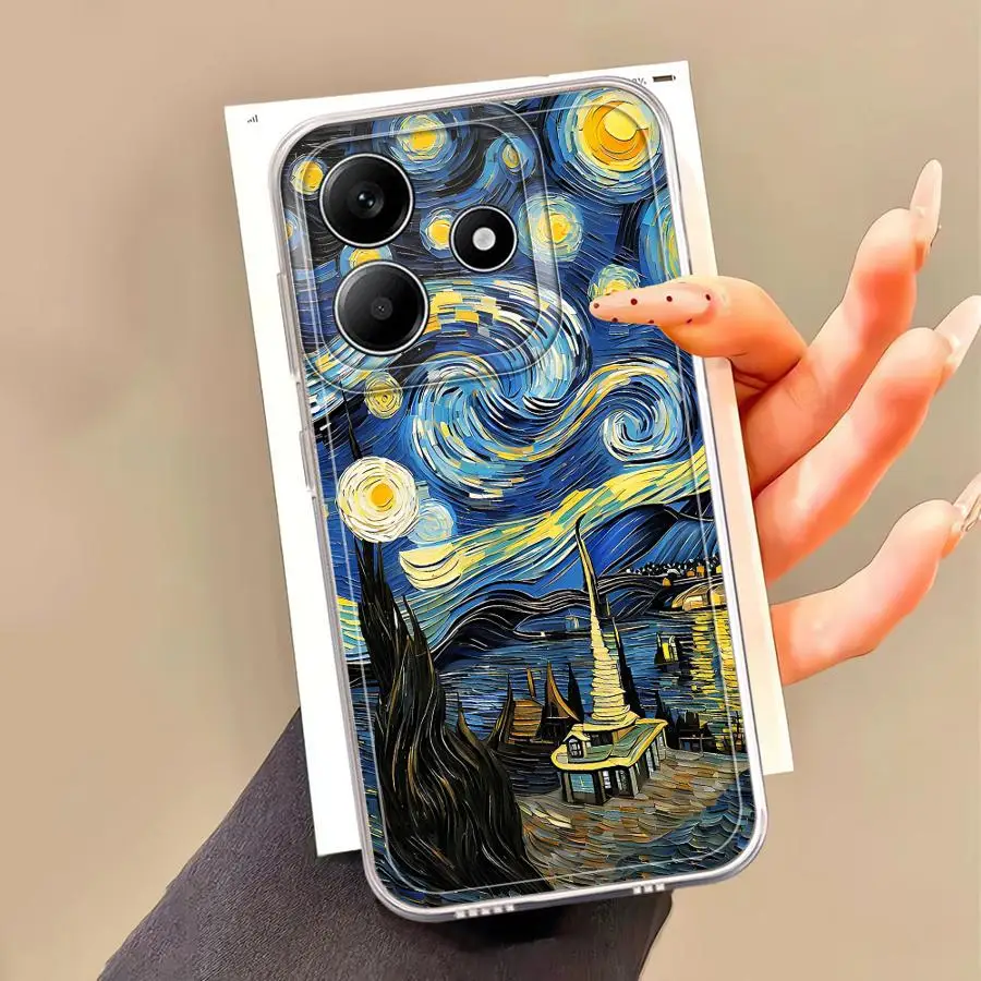 حافظة لهاتف Xiaomi Redmi Note 9S 10Lite 12 13 14 Pro Plus 9 10 11 Pro 11S 12S 10S غطاء شفاف فان جوخ عباد الشمس #5