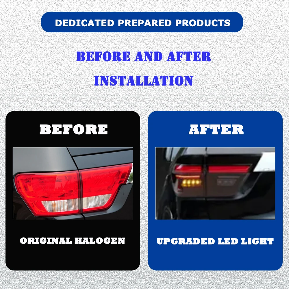 LED Tail Lights For Jeep Compass 11-15 Grand Cherokee Full Led DRL Car Taillights Assembly Signal Accessories Modified Lamp