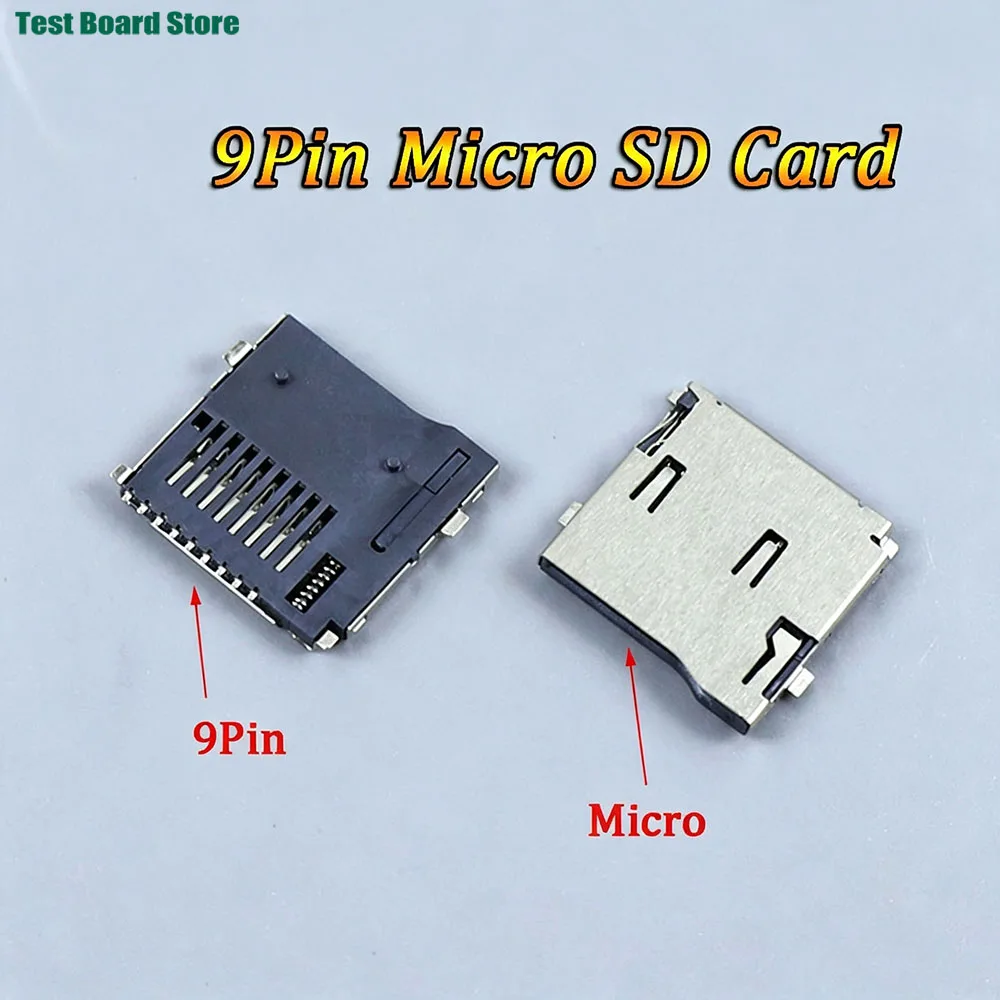 5/10PCS SMD Self Elastic TF Card Holder Reader Card Holder Push Type 9pin Double Pressure External Welding TF Card Slot