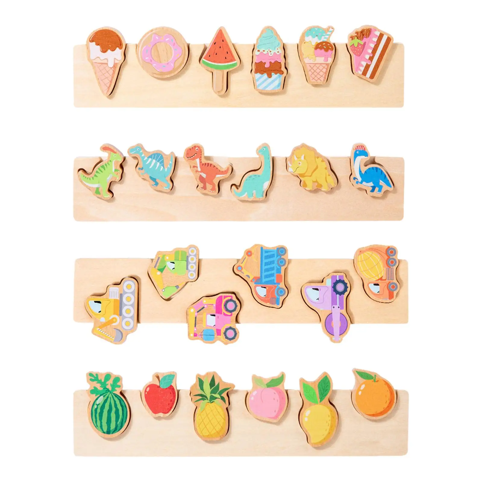 Puzzle Dopasowywanie zabawek planszowych Kolor Kształt Dopasuj drewniane puzzle dla maluchów w wieku przedszkolnym