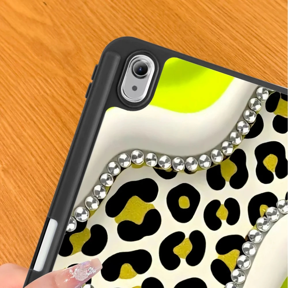Leopard Print Bow Tablet Case For Samsung For Galaxy Tab S7 FE S8 S9 FE S10+ S7+ S8+ 12.4 inch A8 2022 A11 Plus S9+ S6 Lite 10.4 2