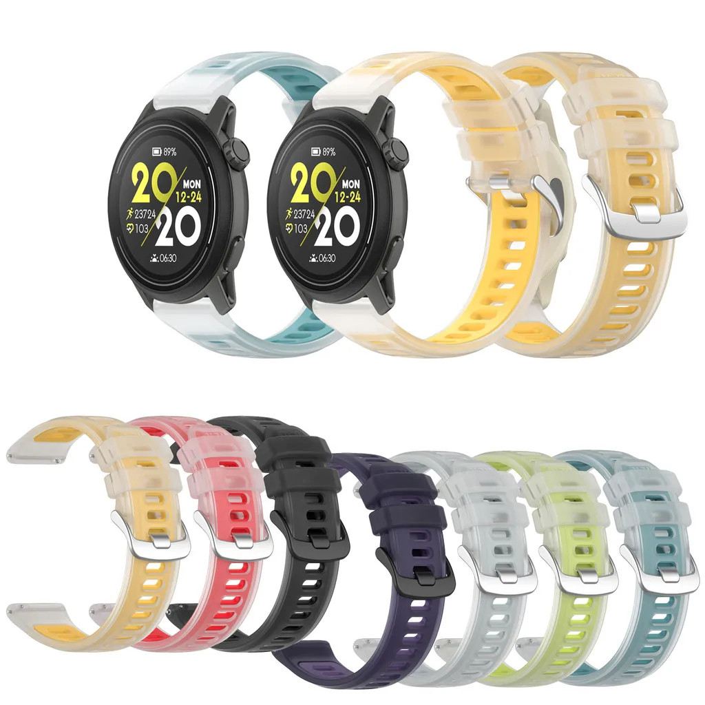 Силиконовый ремешок 20 мм 22 мм для COROS PACE 2 3/APEX 2 Pro/APEX Pro/APEX 42 мм 46 мм VERTIX желеобразный цвет аксессуары сменный ремешок