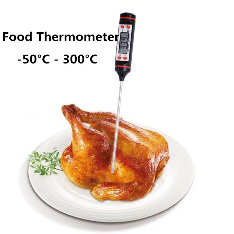 Digital Thermometer BBQ Meat Kitchen Cooking Food Thermometer Cooking Stainless Steel Bath Water Milk Thermometer