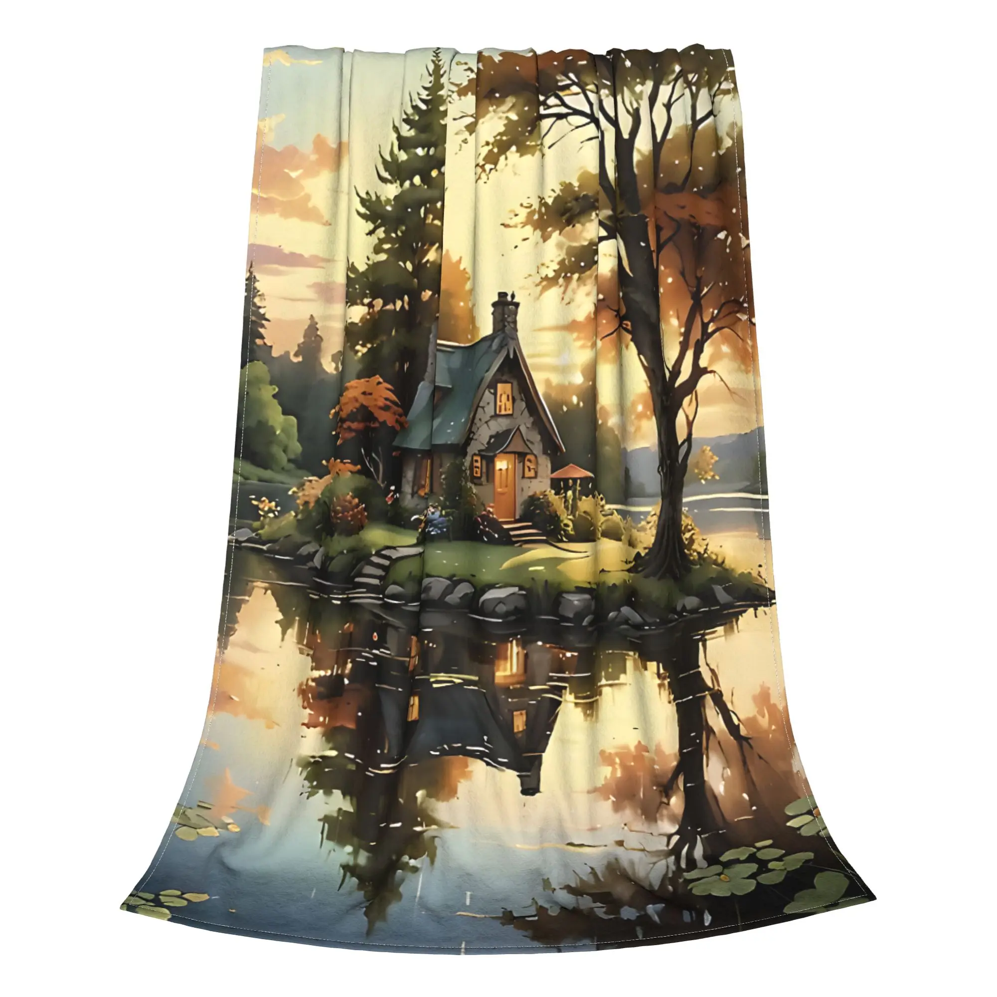 1PC Home Cutecore Room Decor A Touch Of Autumn Blanket Throw Blanket  Novelty Warm Blanket All Season