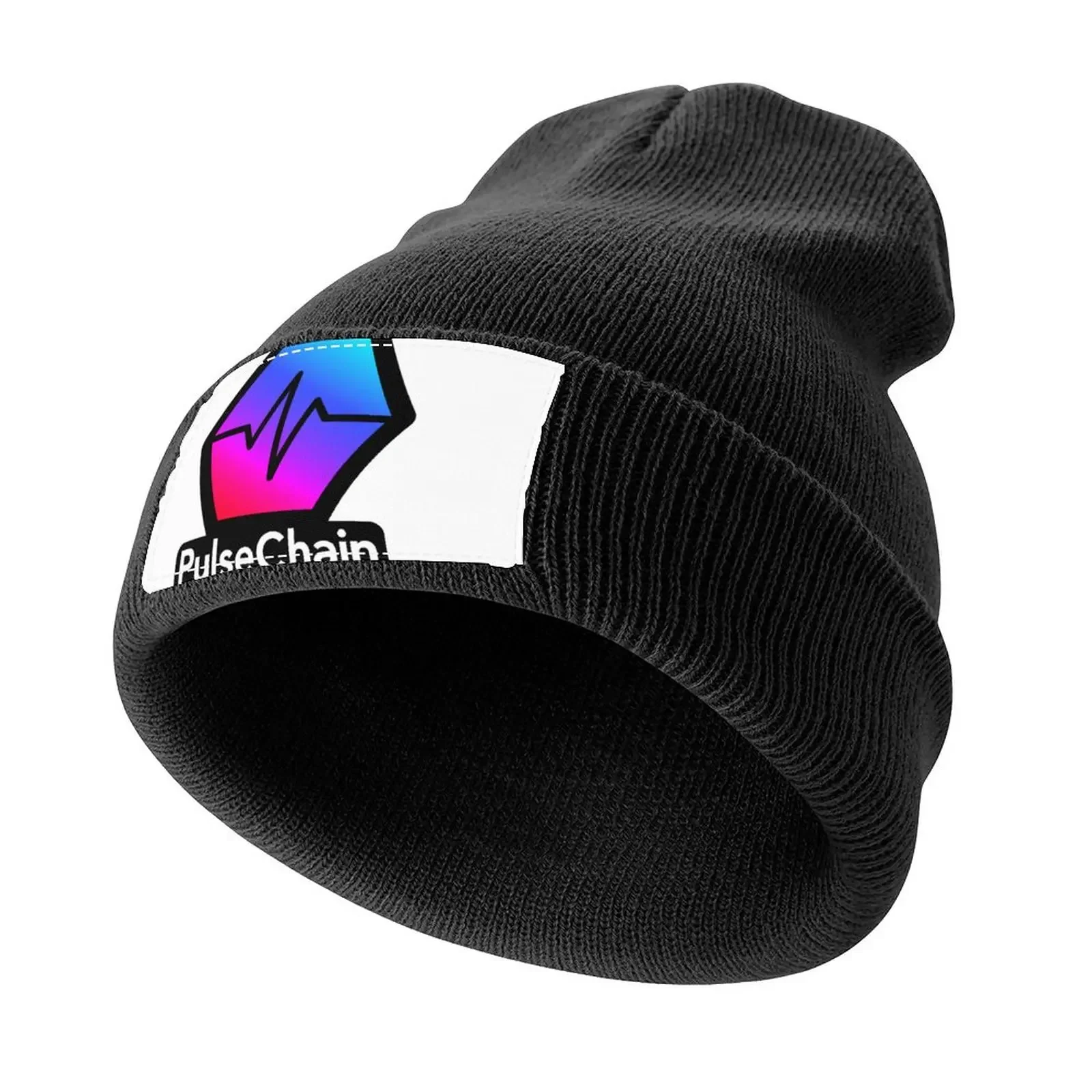 

Copy of Pulse Chain Crypto Currency Logo Black and White Knitted Cap Golf fashionable New In The Hat Man Women's