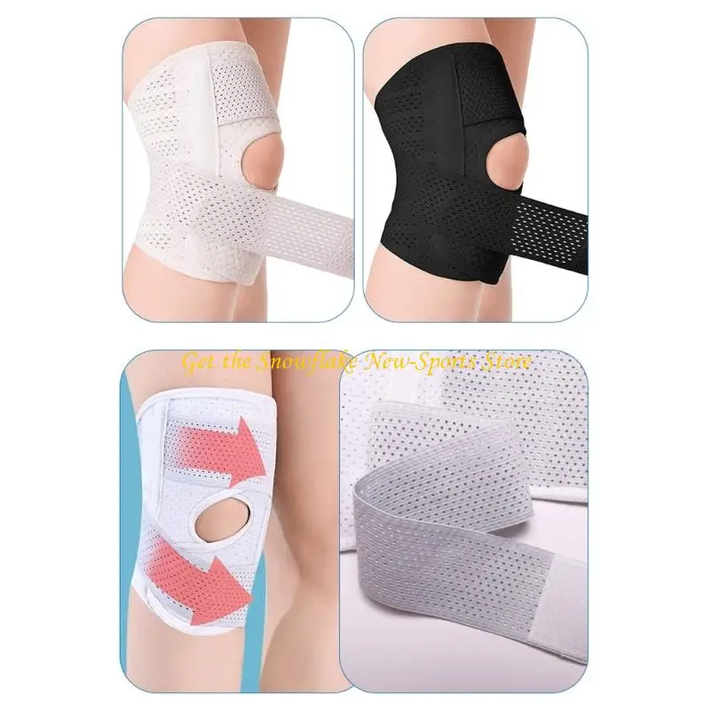 E56D Sport Knee Brace Support with Side Stabilizers Light Weight Breathable Patella Sleeve for Men Women Injury Recovery