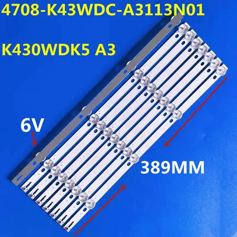 LED Backlight Strip 4 lamp For DS-D5043UQ 43PFF5012/T3 43PUT6002S  K430WDC1 A3 4708-K43WDC-A3113N01 43LK5400PTA