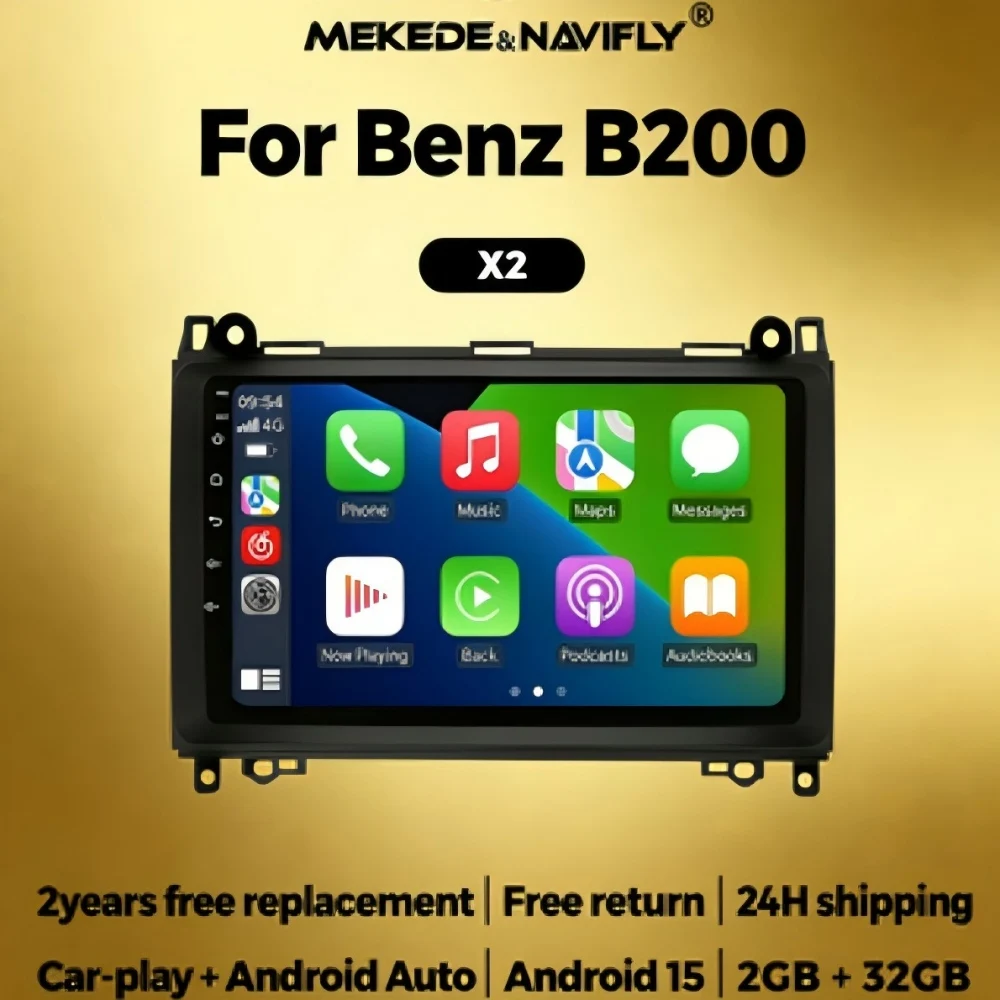 

Автомагнитола MEKEDE Android 15 для Mercedes Sprinter, Benz B200, Vito W639, Viano, B-класса W169, W245, W209, 2 DIN, GPS