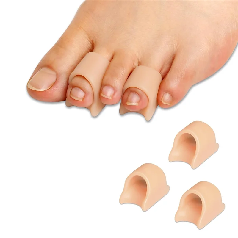 Corrector alisador de dedos de martillo A83X, Corrector de dedos (12 piezas, desnudo), alivio de férula de dedo del pie de gel para juanete de tamaño mediano