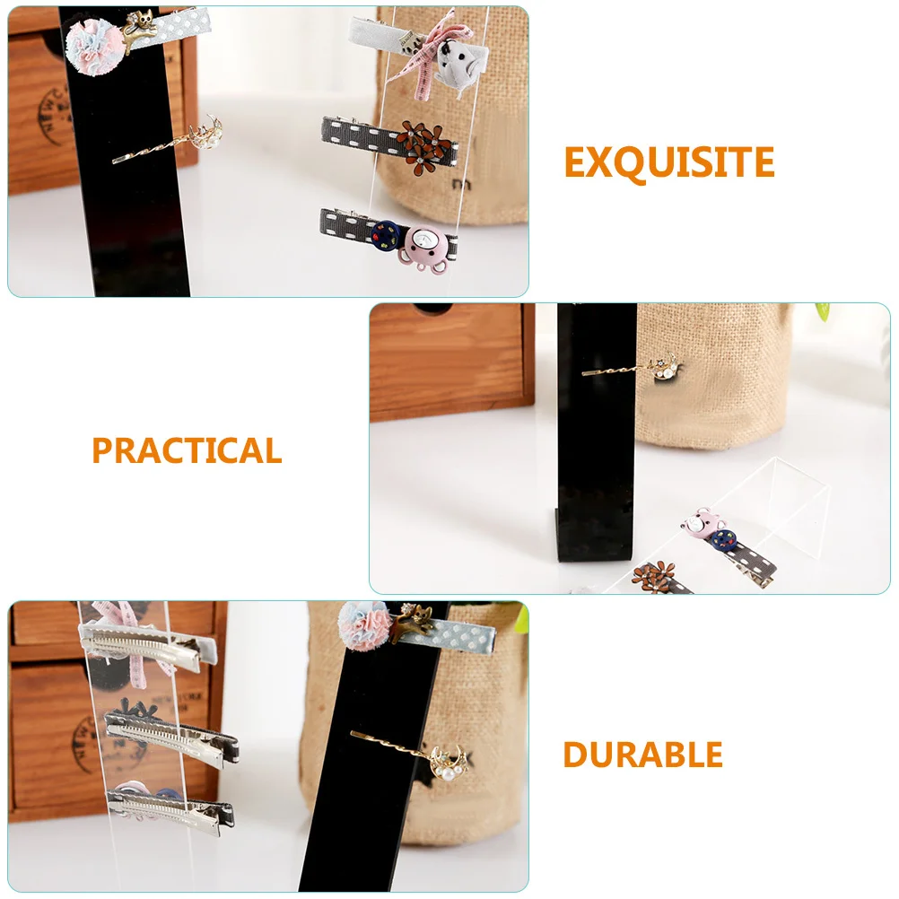 

4Pcs Hairpin Display Stand Clear Acrylic Organizer for Hair Clips Barrettes Space Saving Desktop Display Rack for Home