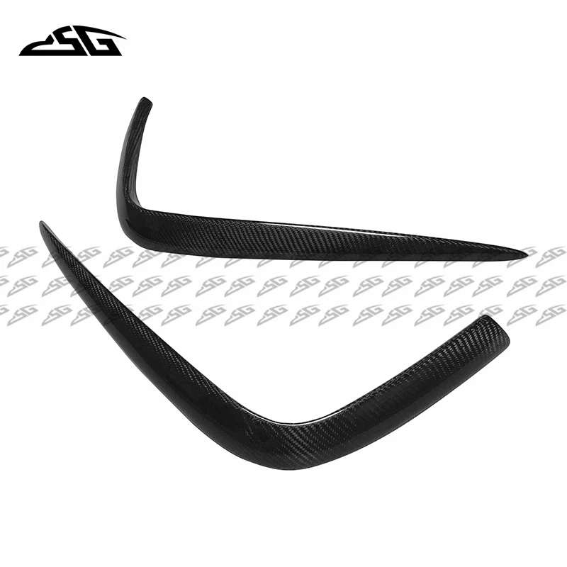 Car Front Bumper Spoiler Fog Lamp Bezel Trim Wind Knife For BMW 5 Series G30 G38 530i 540i Carbon Fiber Wind Knife Splitter