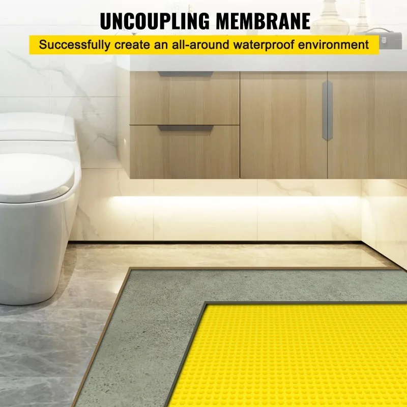3x105ft Uncoupling Tile Underlayment 1 8 Inch Waterproof Crackproof Floor Membrane Large Coverage