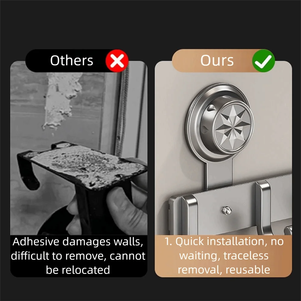 

Waterproof Suction Cup Door Hook Wall Mounted Strong Load-bearing Wall Clothes Hanger Removable 4/5/6/7/8 Hook