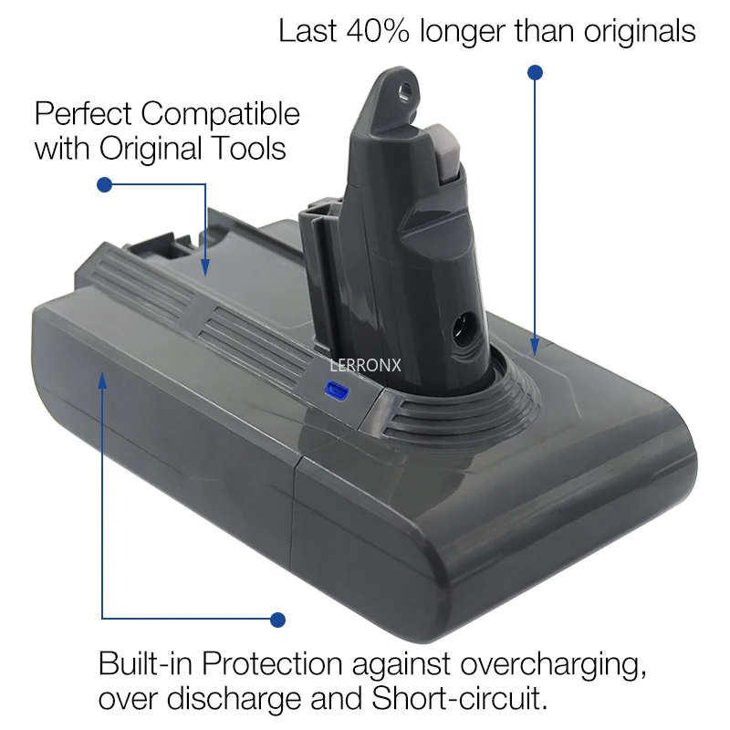 Vacuum Cleaner Replacement Rechargeable Battery Lithium 21.6V 3000mAh  for Dyson V6 DC58 DC59 DC61 DC62 Animal SV03 SV07 SV09