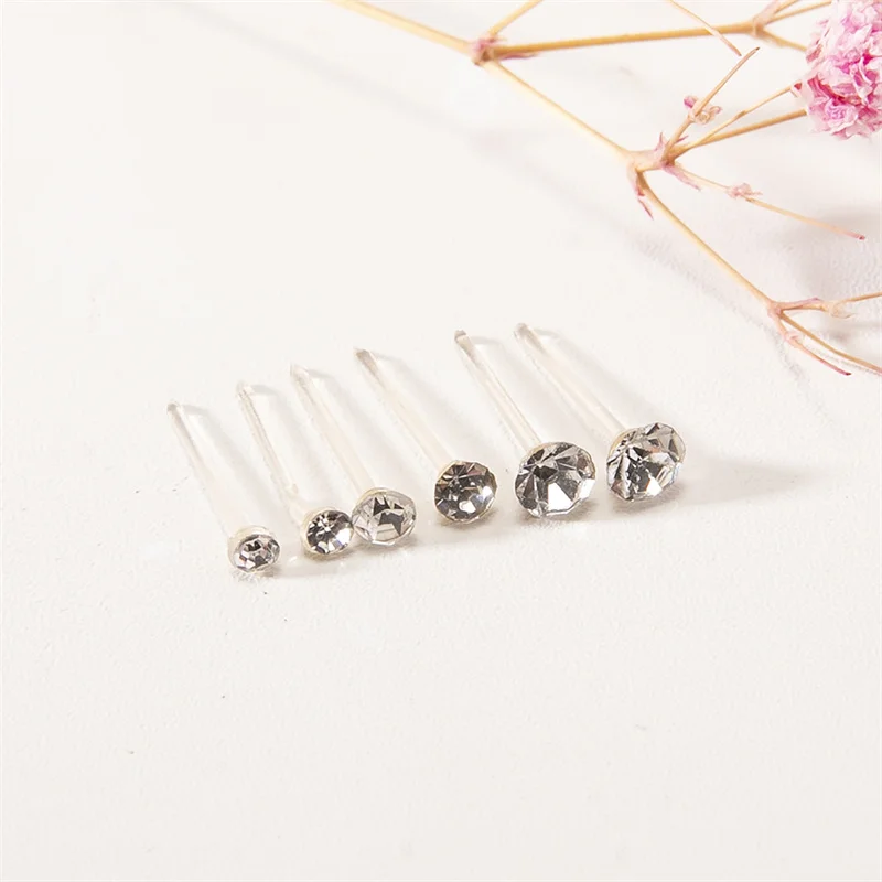 مجموعة أقراط كريستال بيضاء اللون للنساء ، أقراط بلاستيكية صغيرة ، حجر الراين الهندسي ، أحجام مختلطة ، هدايا مجوهرات للفتيات ، 36 زوجًا