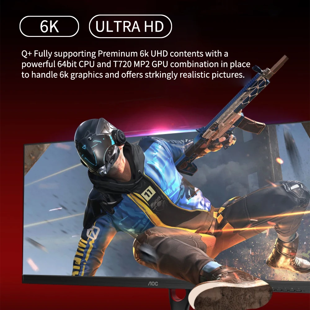 Q Plus Android 10 TV Box Quadcore H616 CPU 6K مخرج WiFi 2.4G HDMI 2.0