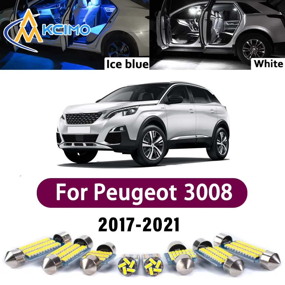 

Premium LED Interior Lighting Kit for Peugeot 3008 2017-2021 2018 2019 2020 High-Quality Error-Free Dome Map Trunk Auto Lamps