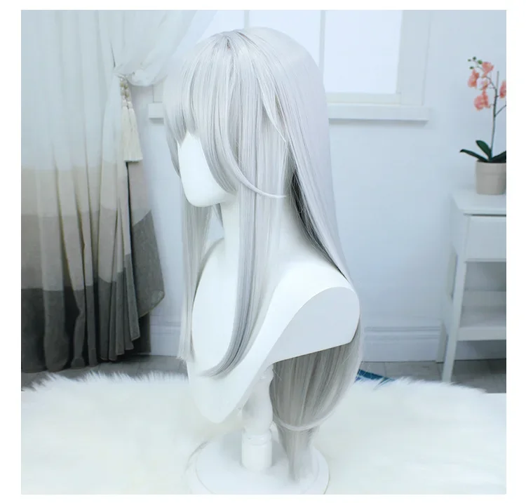 Anime Gojo Satoru peruka do cosplay Halloween długie proste peruki syntetyczne dla kobiet Cosplay z grzywką biała peruka wysoka temperatura