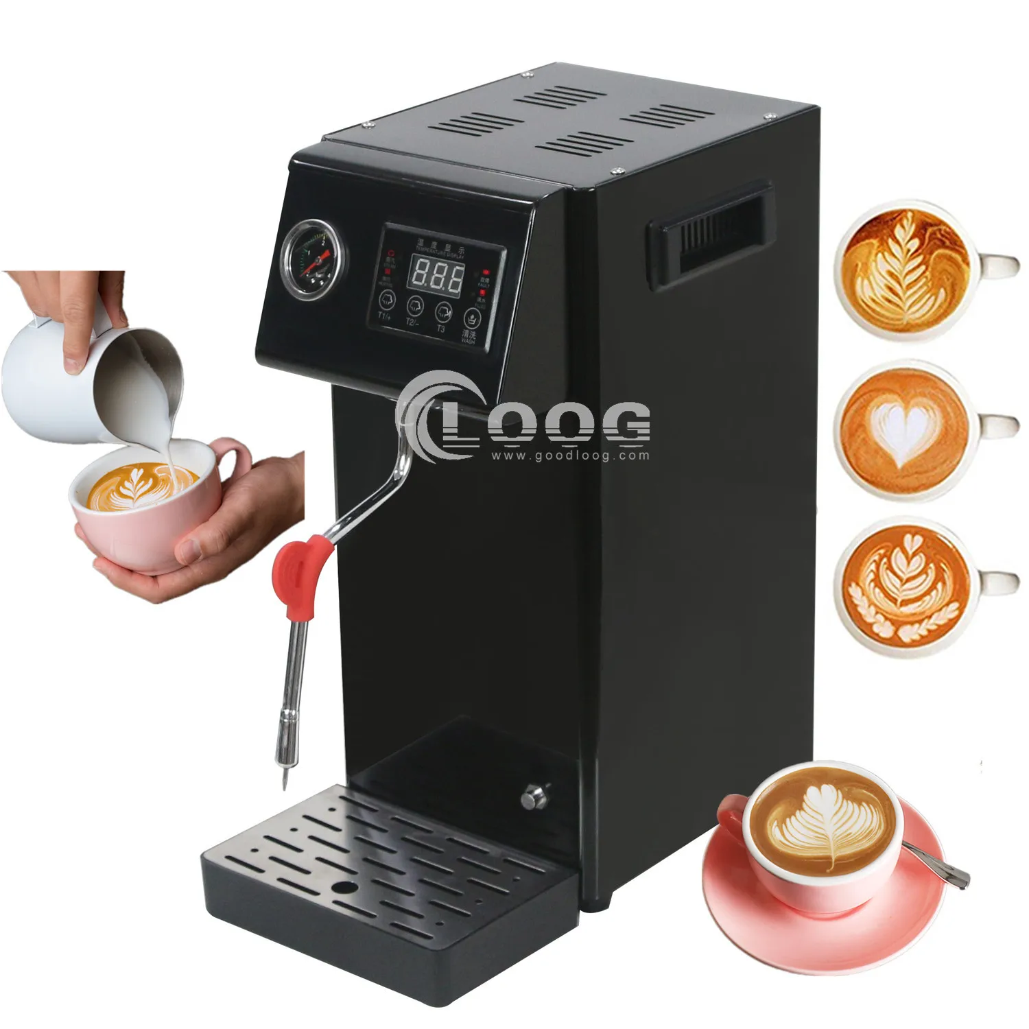 

Commercial Milk Tea Shop Use 110V 220V Stainless Steel Steam Coffee Heating 2000W Automatic Electric Steam Milk Foam Machine