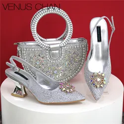 Italian Design Evening Shoes And Bag Paired With Handmade Petal Clutches Pointed Toe High-Heel Shoes For Women Party Shoes