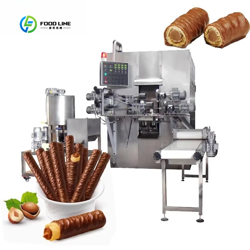 Premium Chocolate Flavor Thin Crispy Wafer Stick Making Machine Halal Wafer Rolls Machines Customized