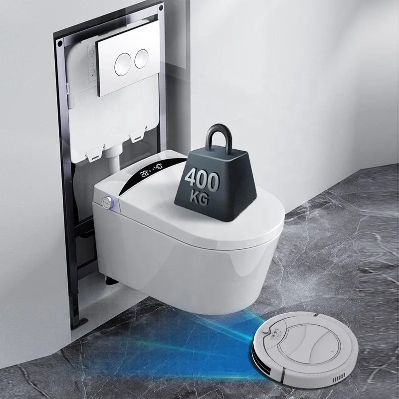 Wall Mounted Automatic Luxury Shower Toilet Wall Hang Smart Toilet Bathroom Slim Electronic Toilet