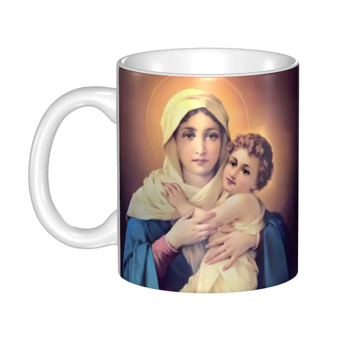 Custom Virgen De Guadalupe Virgin Mary Mugs DIY Ceramic Tea Milk Coffee Cup