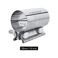 1PC Heavy-Duty Exhaust Pipe Clamp Durable Car Exhaust System Repair Thickened And Reinforced Stainless Steel Clamp 50MM