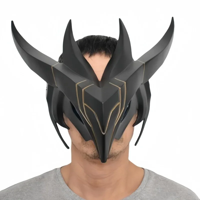 Lol Halloween Pixiv Game League Of Legends Yone Mask Cos Dress Up Ball Luminescence قناع الراتنج 2025 رائجة البيع