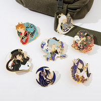 Genshin Impact Enamel Brooch Xiao Kaedehara Kazuha Hutao Cartoon Figure Lapel Pins for Game Fans Souvenir Game Related Products