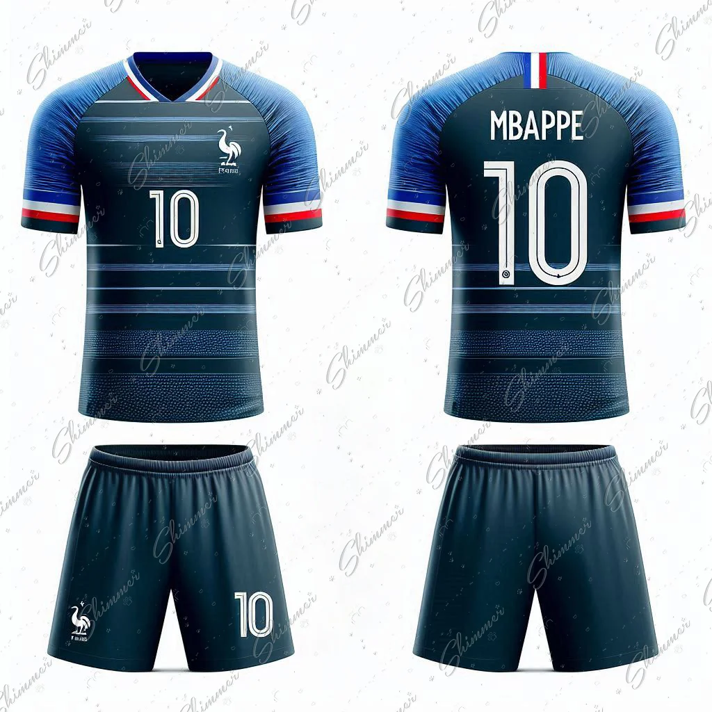 Soccer Clothing Jersey 2pc Short Sleeves French Style No.10 Training And Competition Children\'s Kits Football Jearsey Tracksuit