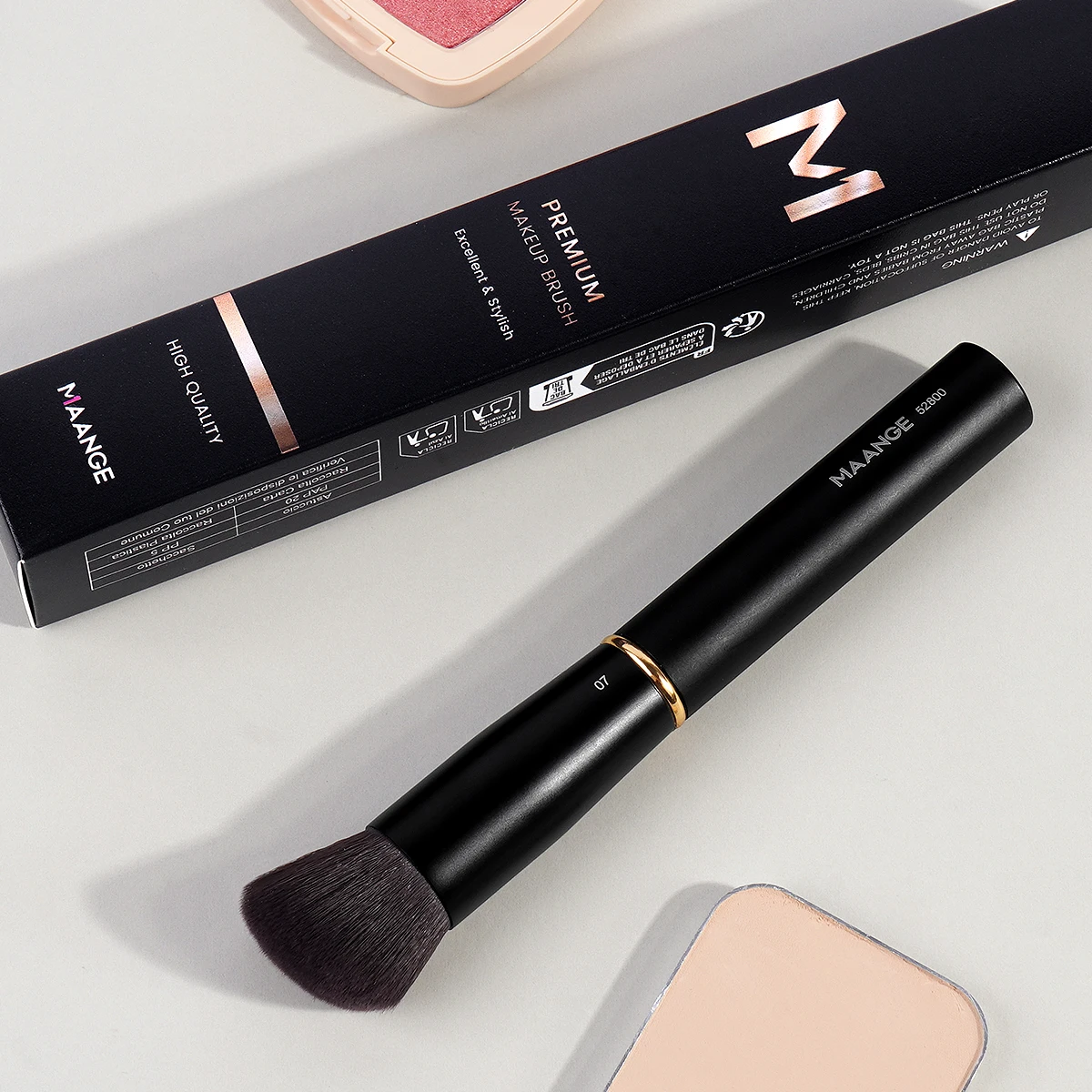 MAANGE 1 قطعة فرشاة ماكياج بزاوية قسط كثيفة الشعر الاصطناعية لأحمر الخدود المخفي فرشاة وجه مستحضرات التجميل مزج الملحقات #4