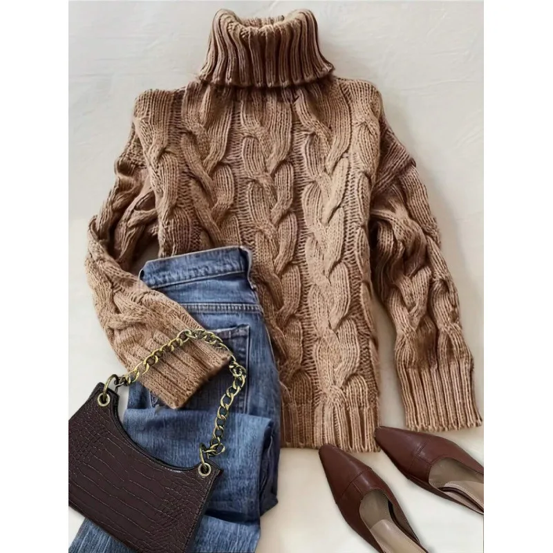 

High Neck Long Sleeve Sweater Women's Fashion Spring Season Four Seasons Brand Unbranded Xb106896824 No Registration Mark