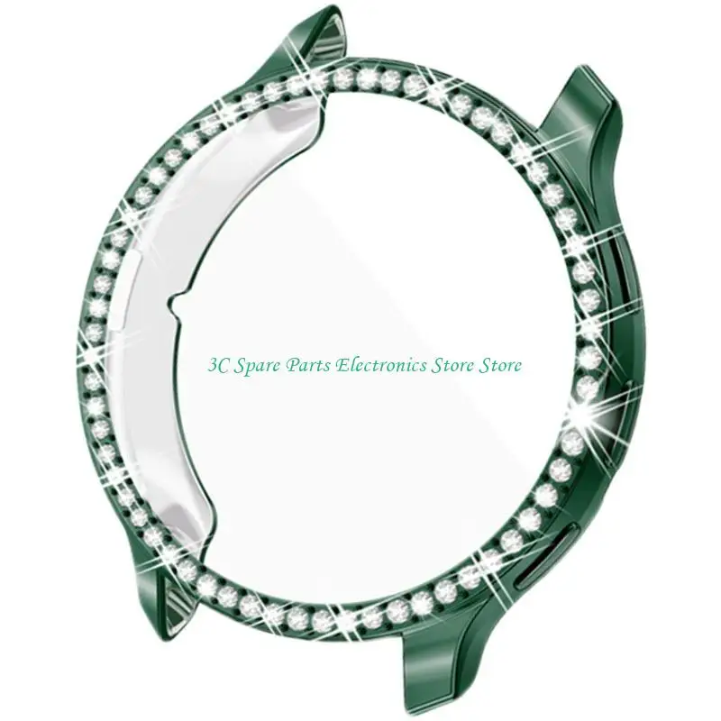 SZ Sparkling Single Row Diamond TPU Protector Cover Watch Case for Venu 3/Venu 3S Stylish Electroplated Shell