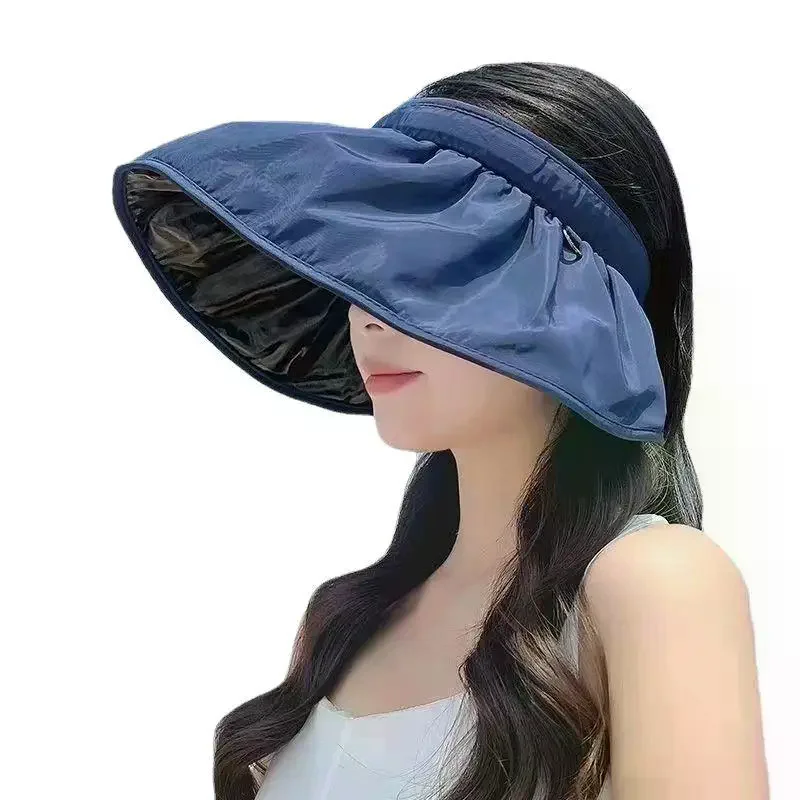UPF50 Plus Full Face Sun Visor Hat Dual Use Foldable Headband Suitable for Vacation Sun Block