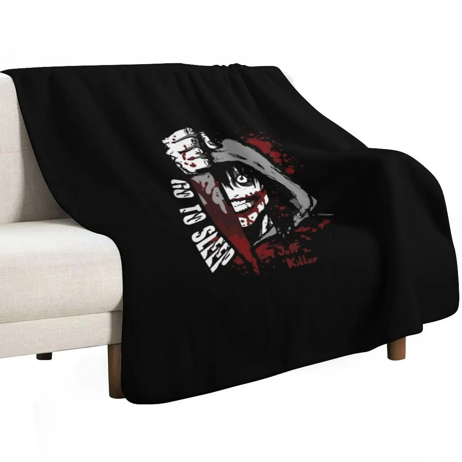 Jeff The Killer - Go to Sleep Throw Blanket cosplay anime Luxury manga Softest Quilt Comforter Blankets