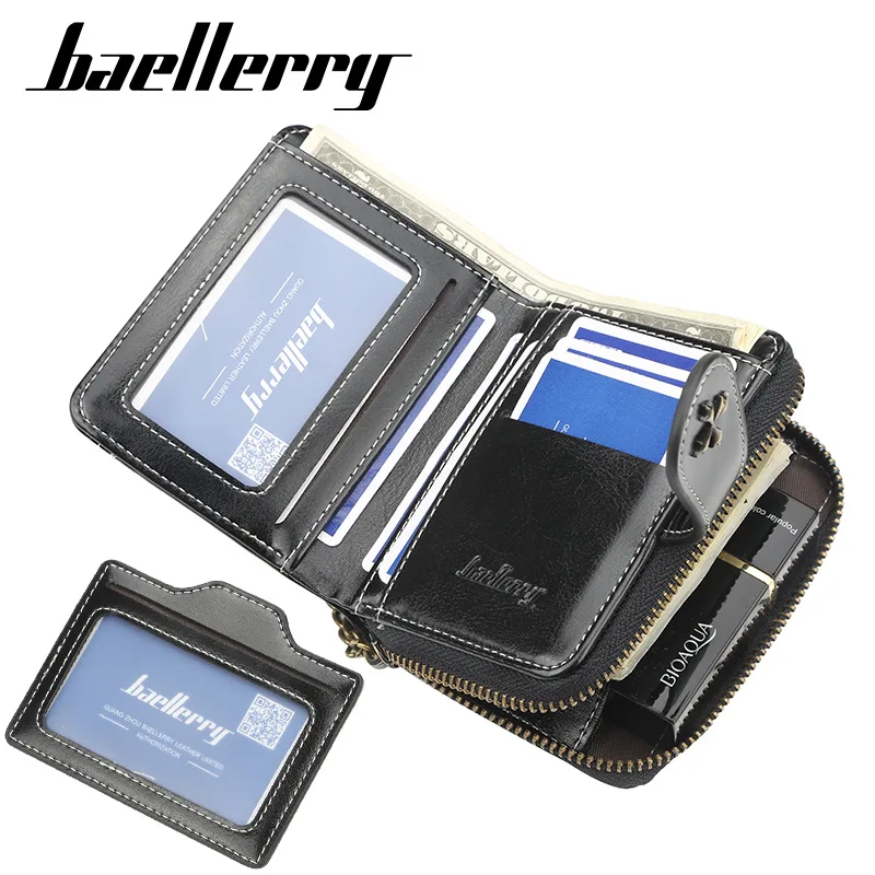 Baellery Fashion Zipper Lady Wallet Holding Wallets Premium Short Multi Slot Card Storage Bag Zero Female Chain Wallets