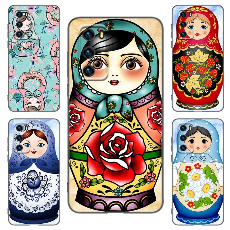 Russian Dolls Matryoshka Phone Case For Huawei P20 P30 P40 Lite P60 Art Pura 70 Ultra P50 Pro P50E P Smart 2018 2019 2020 2021