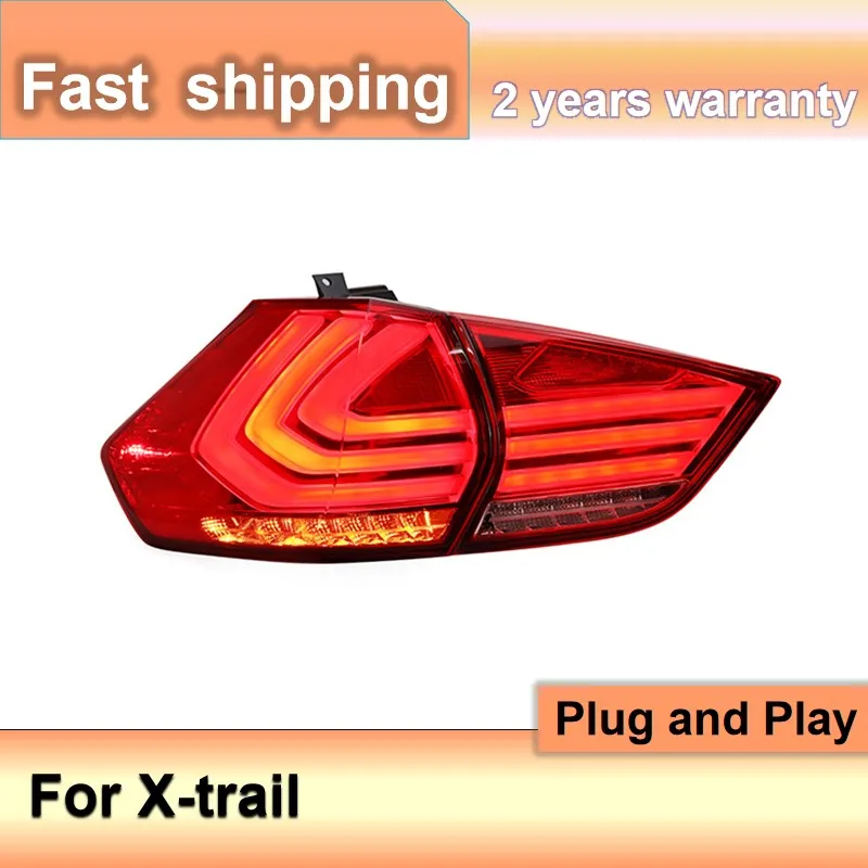 Car Styling for Nissan X-trail Tail Lights 2014 2015 2016 2017 2018 New Rouge Tail Rear Lamp LED DRL+Brake+Park+Signal