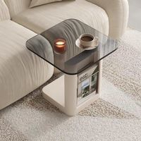 Nordic Creative Sofa Coffee Table Home Storage Bedside Table Glass Side Tables Living Room Light Luxury Corner Shelf Furniture
