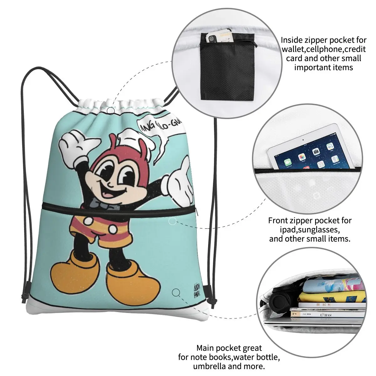 JOLLIBEE X MOUSE FUNNY REMIX WEBCOMIC POSTER zaini borsa con coulisse borsa con coulisse borse portaoggetti tascabili per studenti delle scuole