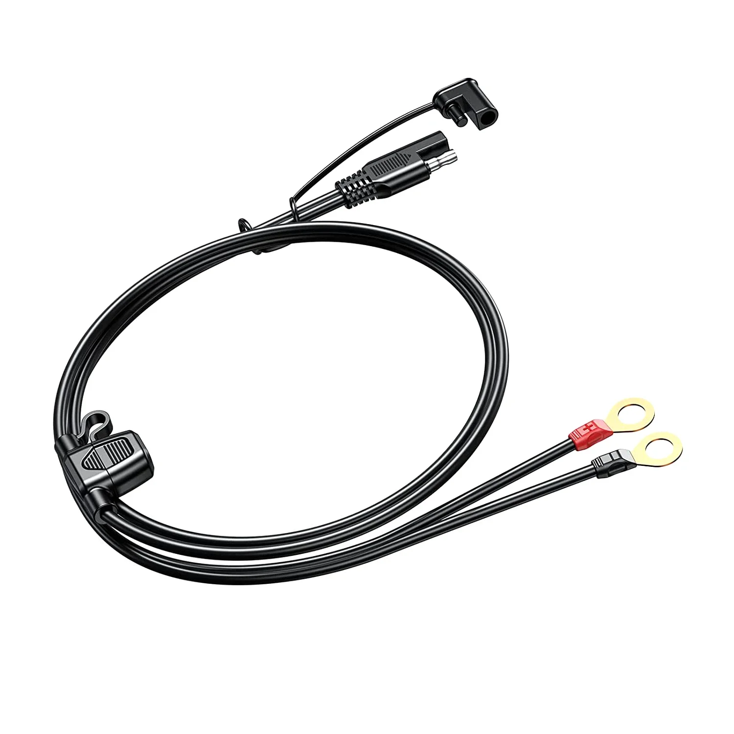 60cm SAE Extension Cable Adapter SAE to O Ring Terminal Harness Quick Disconnect 10A Fuse for Tractor Motorcycle Trucks Cars RV