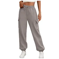 Women's Sweatpants Fleece Lined Baggy Athletic Jogger Trousers With Pockets 2025 Fall Casual Trendy Cargo Pants Fall Outfits - Image 4