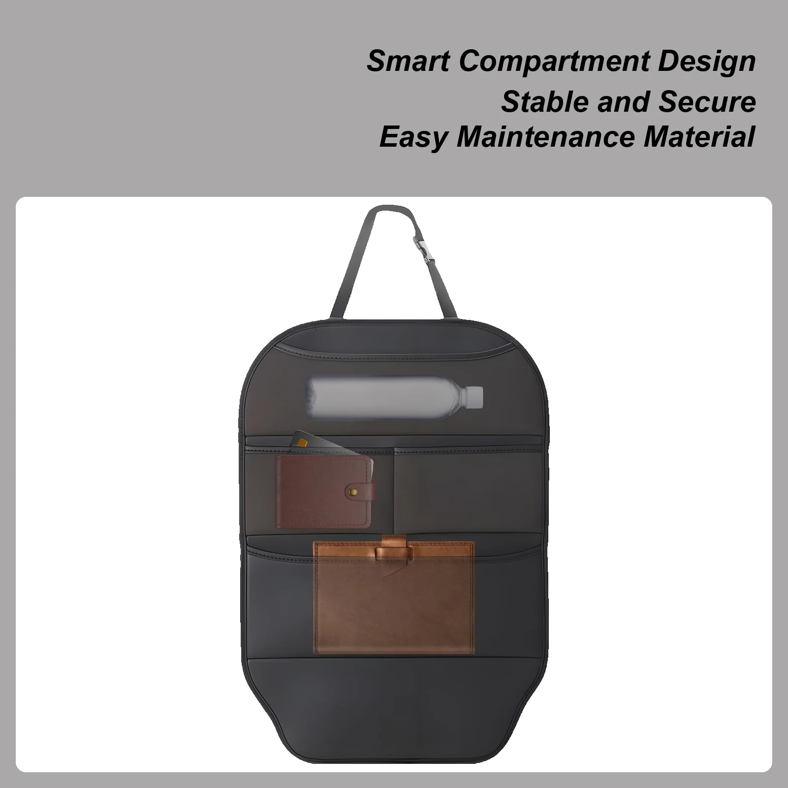 

Backseat Car Organizer PU Leather Automotive Storage with Multiple Pockets Car Backseat Organizer Tablet Holder for Kids Travel