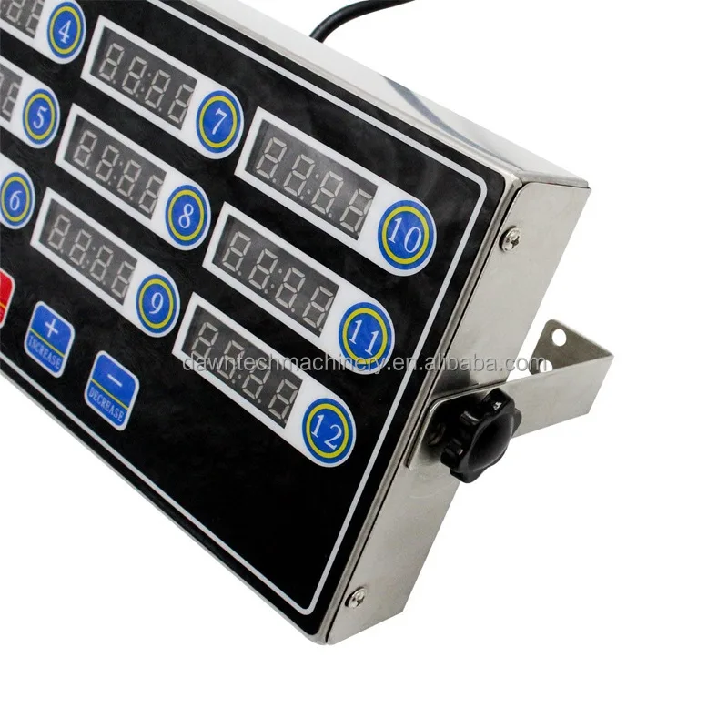 12-Channel Commercial Stainless Steel Digital Channel Timer Multi-Digital Kitchen Countdown Timer Spot