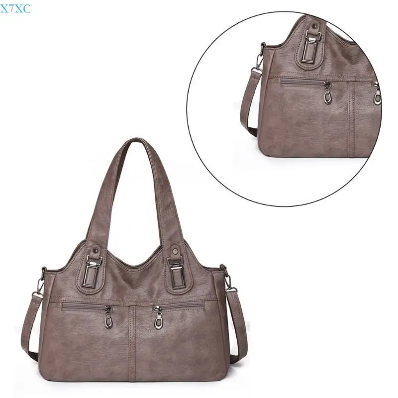 

X7XC Shoulder Bag for Women Large Capacity Vintage Tote Splashproof Crossbody Bag