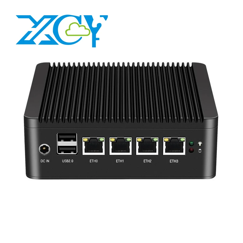 Industri Mini PC Celeron N4000 Prosesor DDR4 M.2 SSD 4x Intel i226V Ethernet HDMI DP Slot SIM mini-PCIe Ekspansi Win10 Linux