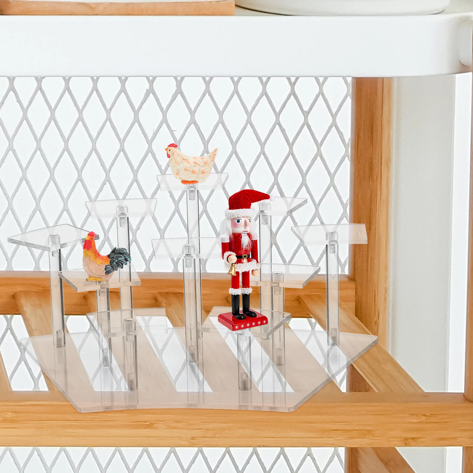

Premium Transparent Acrylic Display Rack Multi-Layer Ladder Design for Figures Models Collection Display Shelf Practical Stable