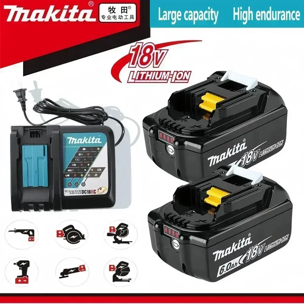 

Makita 18V Battery 6AH 5AH 18AH Li-ion Replacement LXT BL1860B BL1860 BL1850 BL1830 DHP482RFX9 BL1815 LXT400 for Cordless Drills